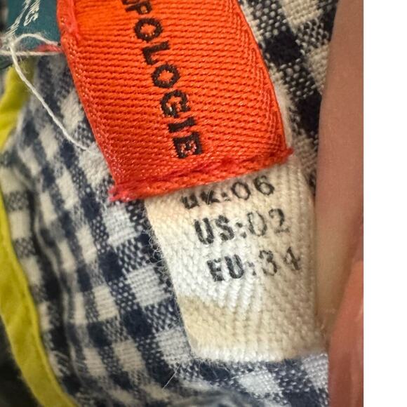 Cartonnier By Anthropologie Gingham Trouser Pants Tie Waist White Black Size 2 - Picture 10 of 14